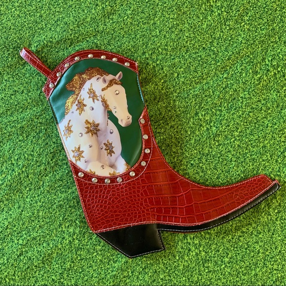 RARE Trail of Painted Ponies Holiday Boot Stocking - Picture 2 of 10